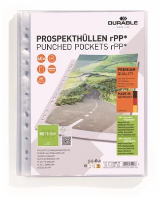 Euroobal, PP, A4, 80 mikrónov, DURABLE "PREMIUM"