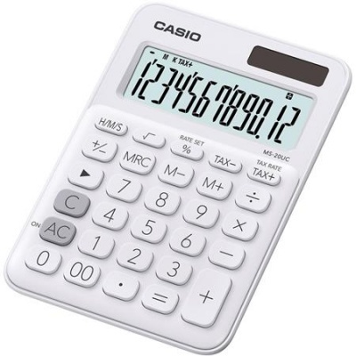 Kalkulačka stolná, 12-miestna, CASIO "MS 20UC", biela