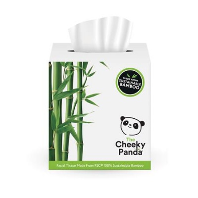 Kozmetické utierky, bambusové, 3-vrstvové, 56 listov, CHEEKY PANDA, biele