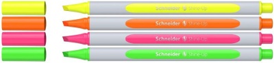 Zvýrazňovač, sada, 1-4 mm, SCHNEIDER "Shine-Up", 4 rôzne farby