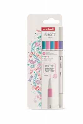 Liner, sada, 0,4 mm, UNI „Emott Candy Pop“, 5 rôznych farieb