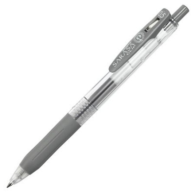 Gélové pero, 0,33 mm, stláčací mechanizmus, ZEBRA "Sarasa Clip", sivé