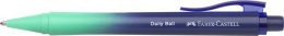 Guľôčkové pero, 1 mm, XB, stláčací mechanizmus, tyrkysové-modré telo pera, FABER-CASTELL "Daily Ball Flow", modré